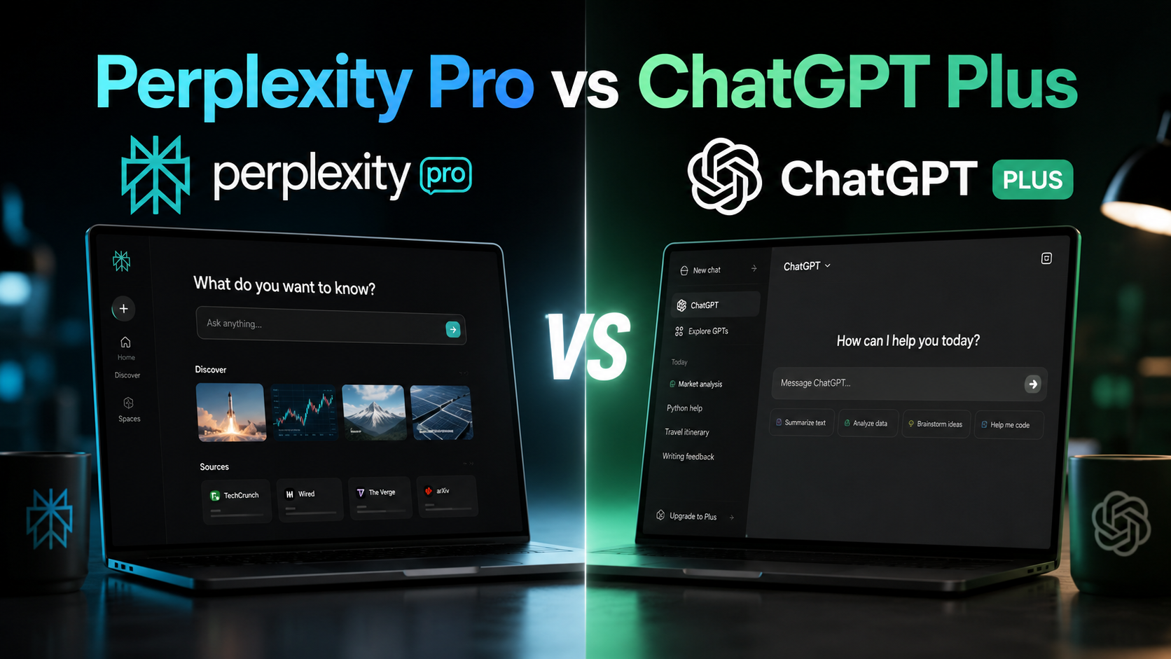 Perplexity Pro and ChatGPT Plus compared across research, coding, memory, voice, apps, and daily AI productivity workflows.