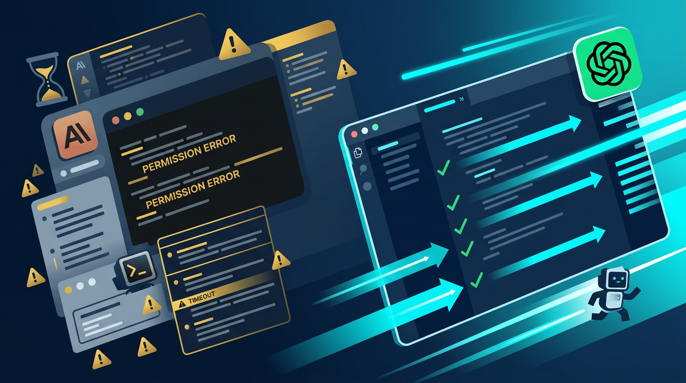 An editorial illustration representing growing developer frustration with Claude Code and rising interest in OpenAI Codex as an alternative coding workflow.
