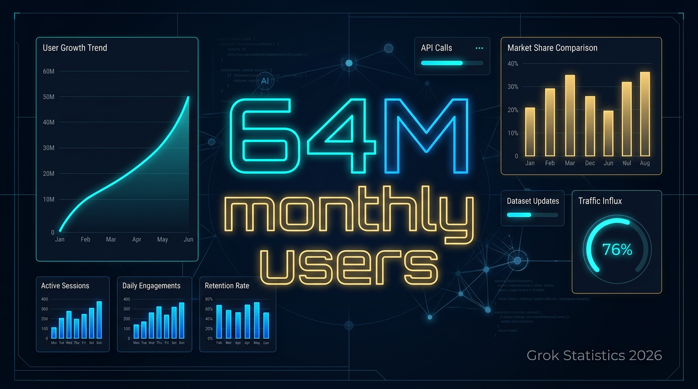 Grok statistics and xAI growth data for 2026