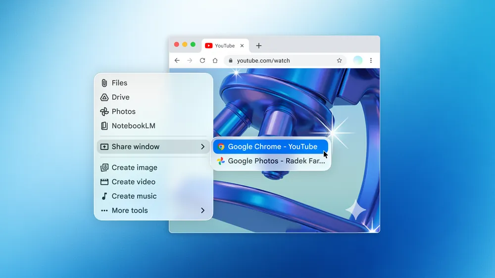Screenshot of the native Gemini app for macOS showing its desktop interface and contextual workflow.